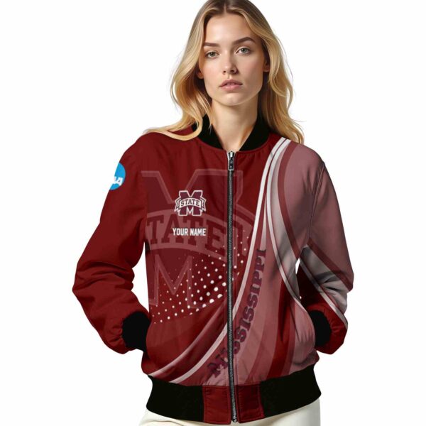 customized mississippi state bulldogs wave patterns maroon jacket latest model