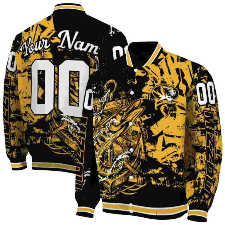 customized missouri tigers fishing art black jacket fashion forward