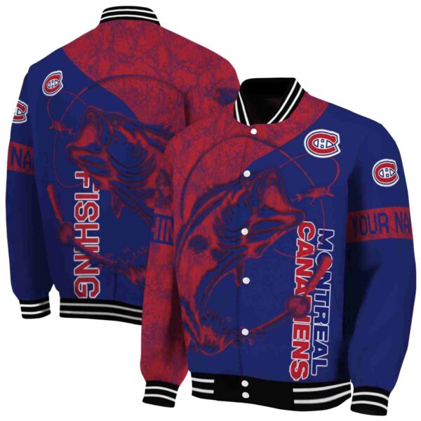 customized montreal canadiens fishing rod blue jacket fashion forward