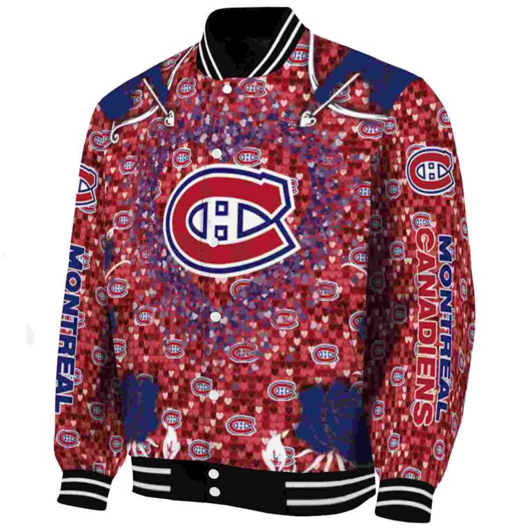 customized montreal canadiens heart explosion red jacket best selling