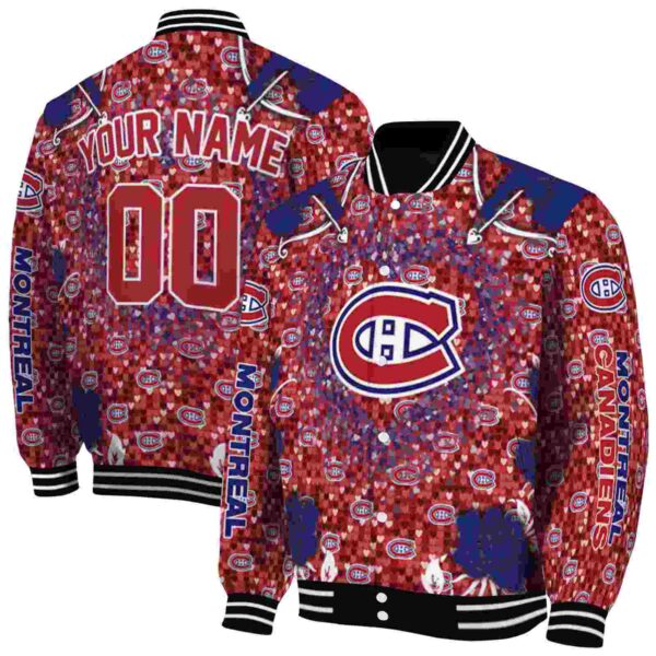 customized montreal canadiens heart explosion red jacket fashion forward