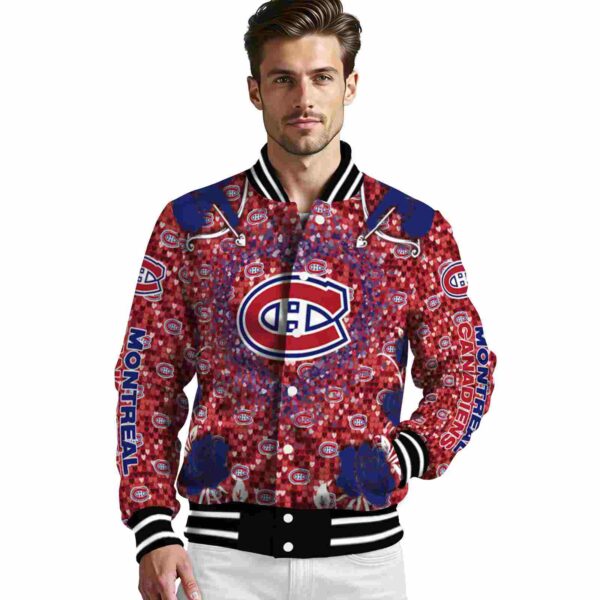 customized montreal canadiens heart explosion red jacket high quality
