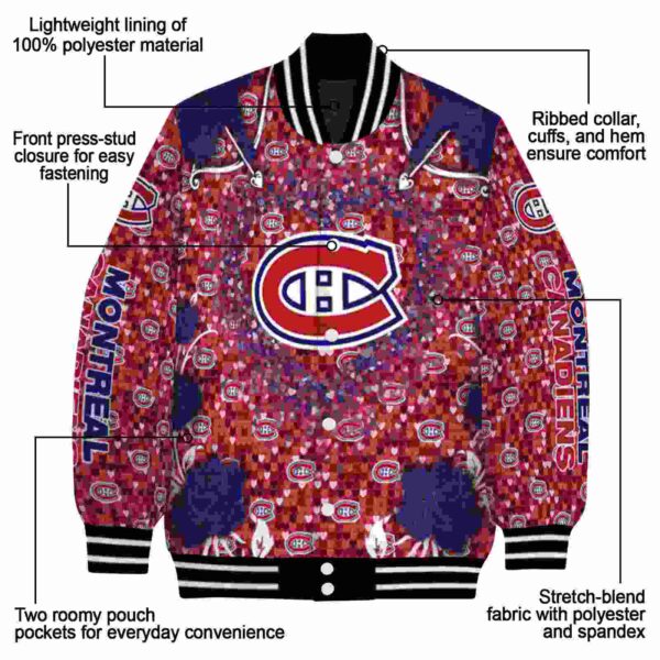 customized montreal canadiens heart explosion red jacket new arrival