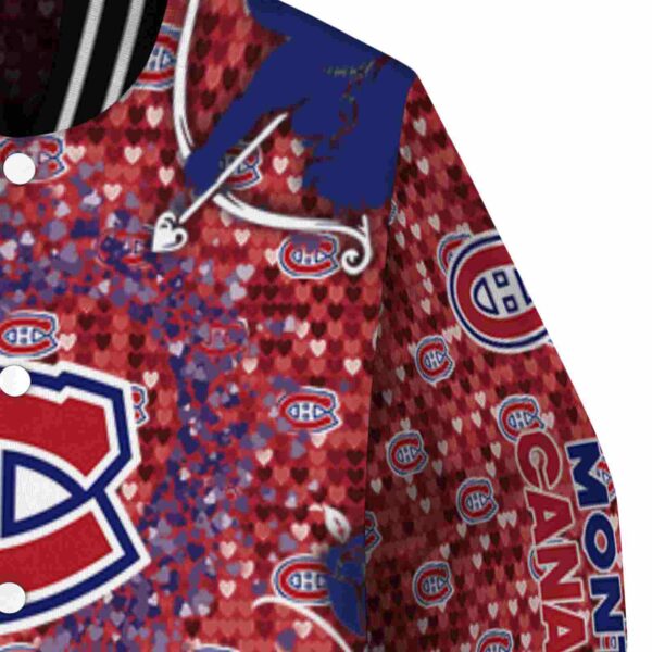 customized montreal canadiens heart explosion red jacket premium grade