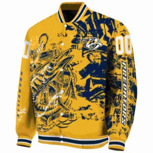 customized nashville predators fishing art gold jacket best selling
