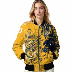 customized nashville predators fishing art gold jacket latest model
