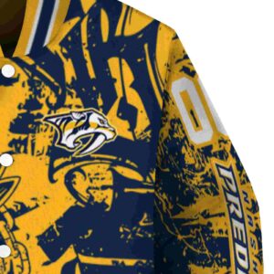 customized nashville predators fishing art gold jacket premium grade