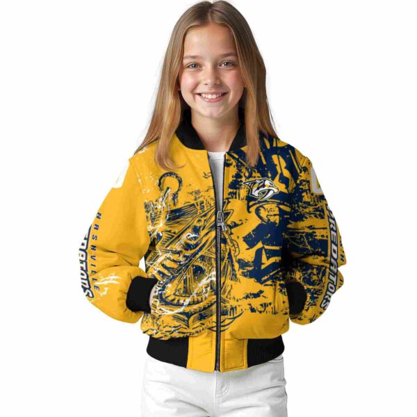 customized nashville predators fishing art gold jacket top rated