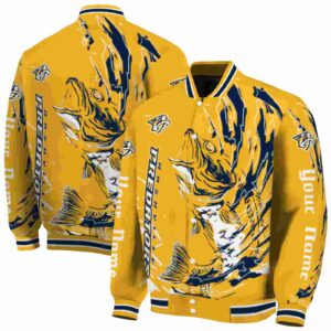 customized nashville predators fishing passion gold white jacket fashion forward