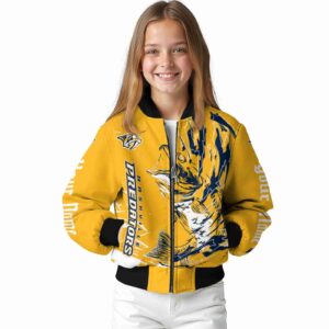customized nashville predators fishing passion gold white jacket top rated