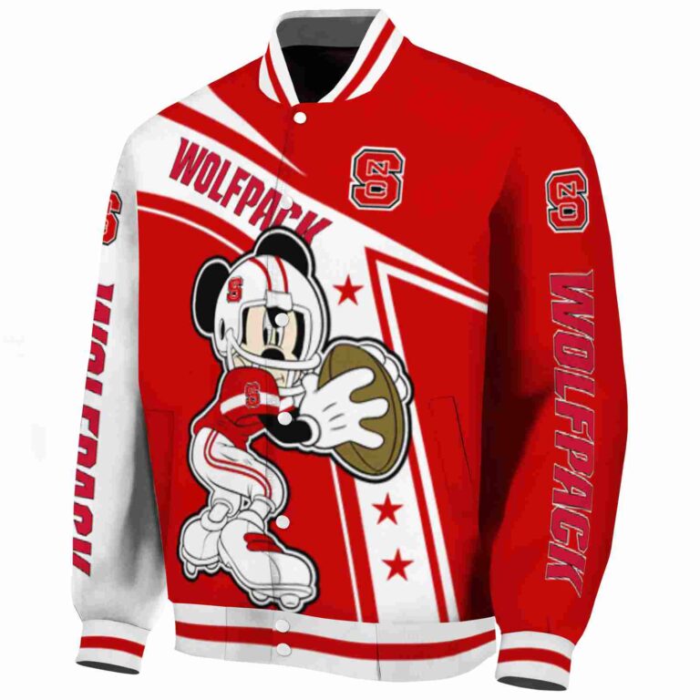 customized nc state wolfpack mickey football red white jacket best selling