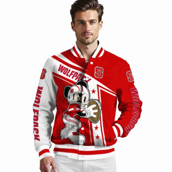 customized nc state wolfpack mickey football red white jacket high quality