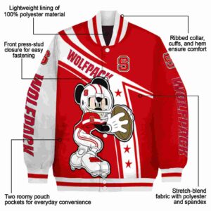 customized nc state wolfpack mickey football red white jacket new arrival