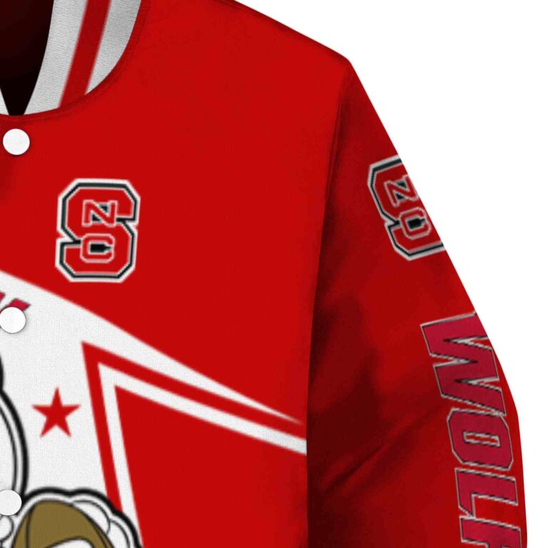 customized nc state wolfpack mickey football red white jacket premium grade