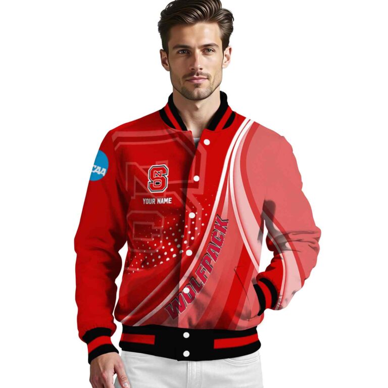 customized nc state wolfpack wave patterns red jacket high quality