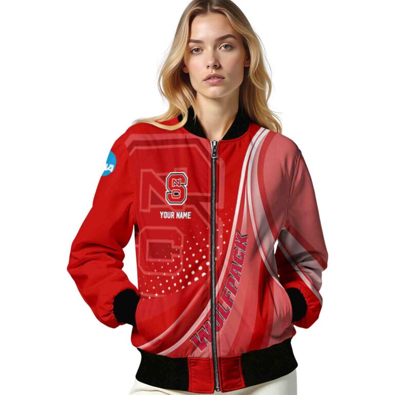 customized nc state wolfpack wave patterns red jacket latest model