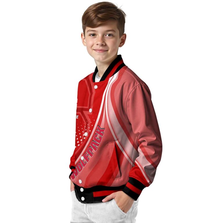 customized nc state wolfpack wave patterns red jacket trendy
