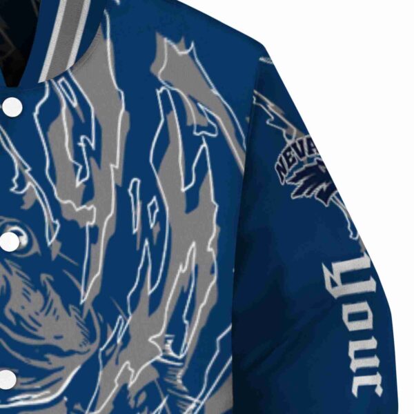 customized nevada wolf pack fishing passion blue white jacket premium grade