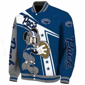 customized nevada wolf pack mickey football blue white jacket best selling