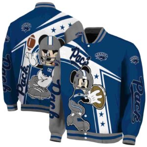 customized nevada wolf pack mickey football blue white jacket fashion forward