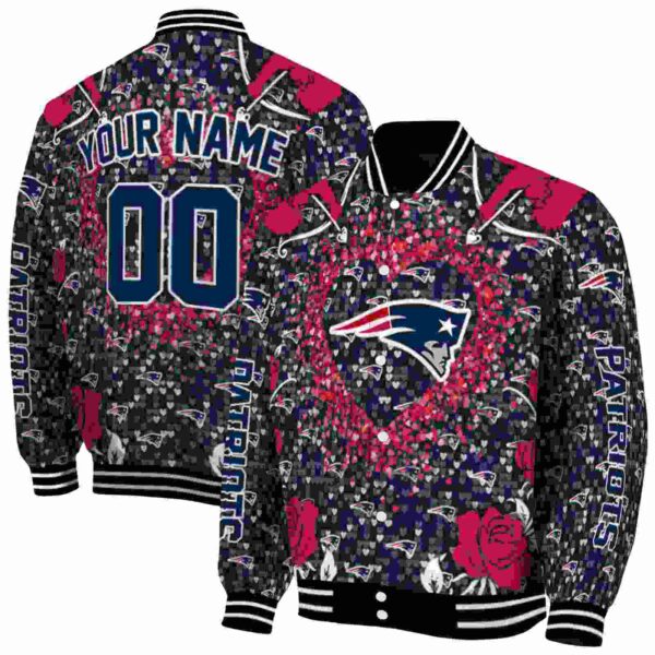customized new england patriots heart explosion blue jacket fashion forward