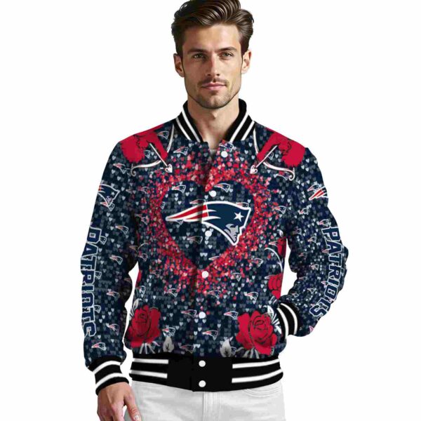 customized new england patriots heart explosion blue jacket high quality