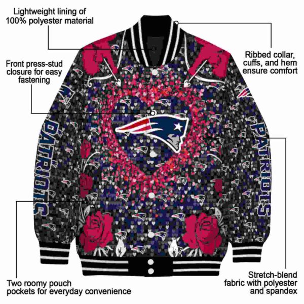 customized new england patriots heart explosion blue jacket new arrival