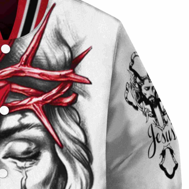 customized new jersey devils jesus tears red white jacket premium grade