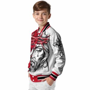 customized new jersey devils jesus tears red white jacket trendy