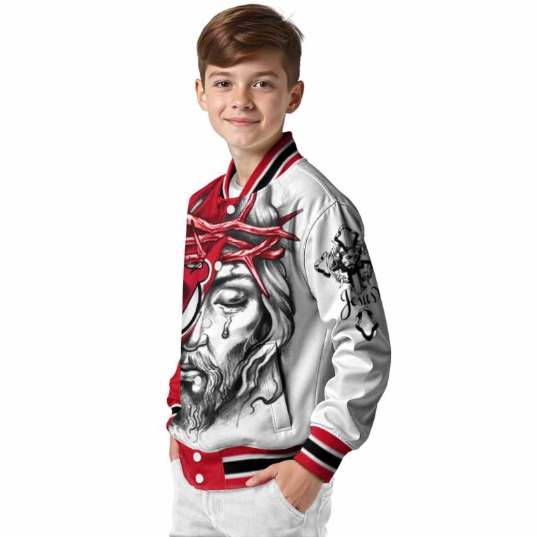 customized new jersey devils jesus tears red white jacket trendy