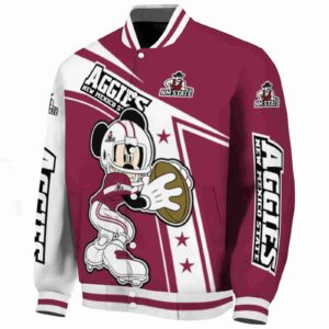 customized new mexico state aggies mickey football crimson white jacket best selling