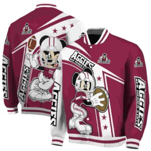 customized new mexico state aggies mickey football crimson white jacket fashion forward