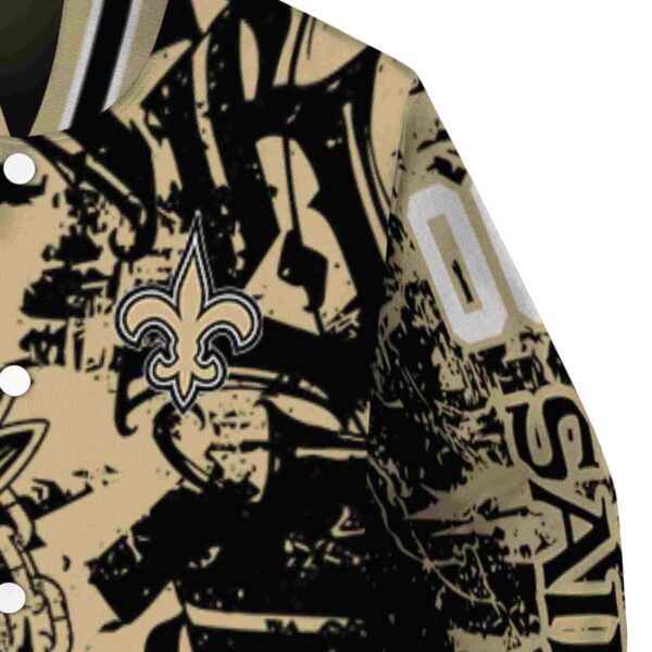 customized new orleans saints fishing art gold jacket premium grade