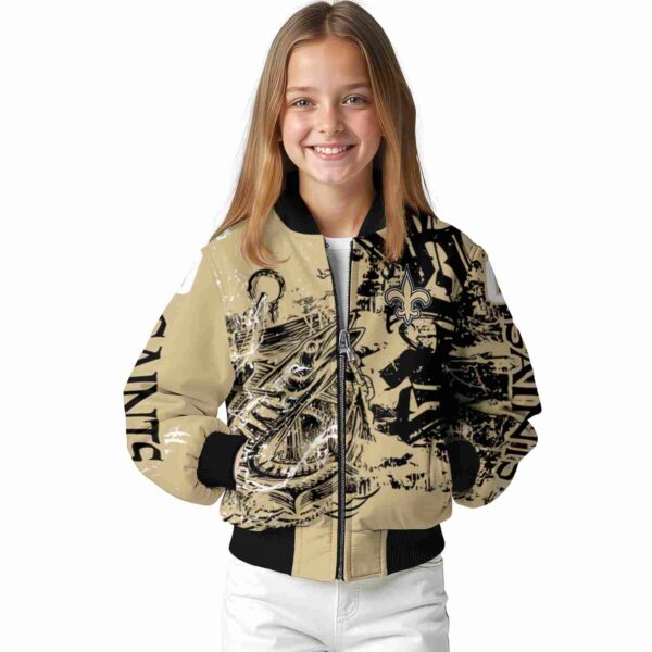 customized new orleans saints fishing art gold jacket top rated