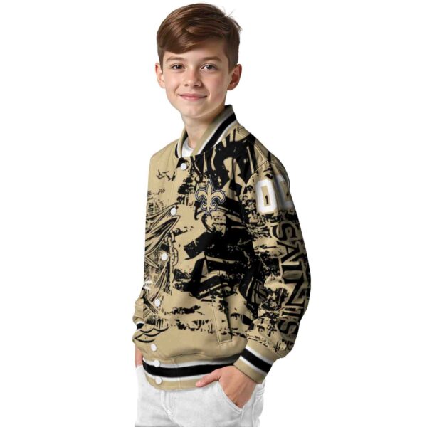customized new orleans saints fishing art gold jacket trendy