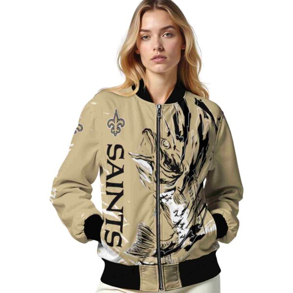 customized new orleans saints fishing passion gold white jacket latest model
