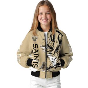 customized new orleans saints fishing passion gold white jacket top rated