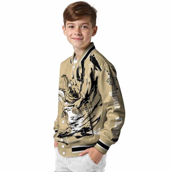 customized new orleans saints fishing passion gold white jacket trendy