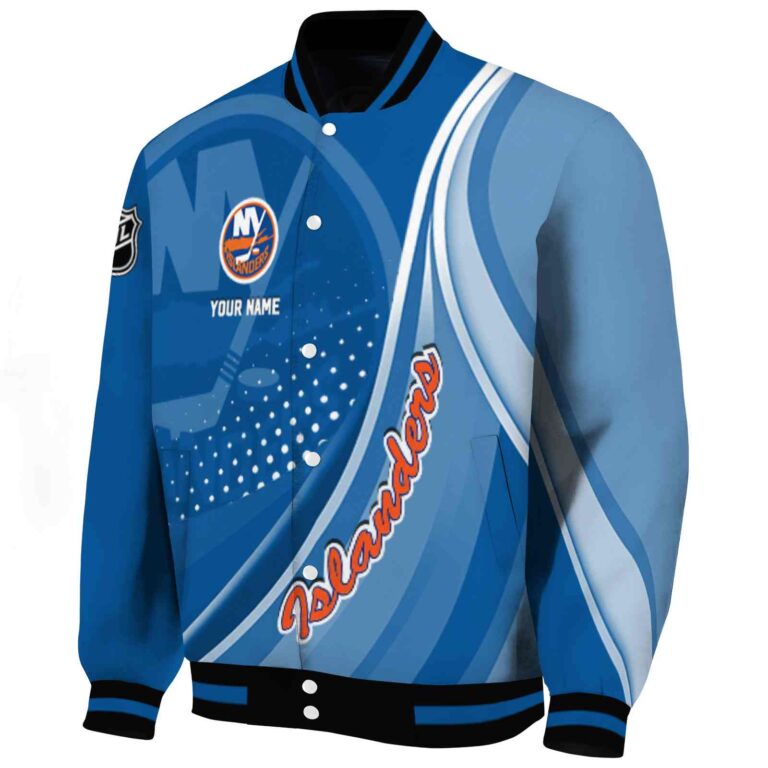 customized new york islanders wave patterns blue jacket best selling