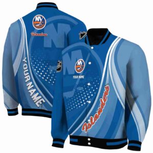 customized new york islanders wave patterns blue jacket fashion forward