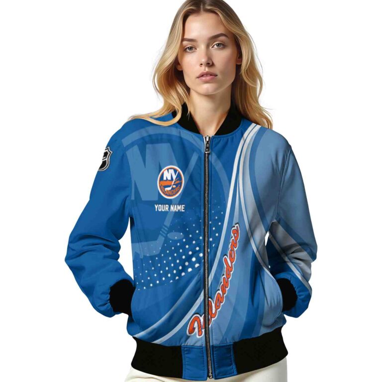 customized new york islanders wave patterns blue jacket latest model