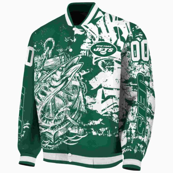 customized new york jets fishing art green jacket best selling