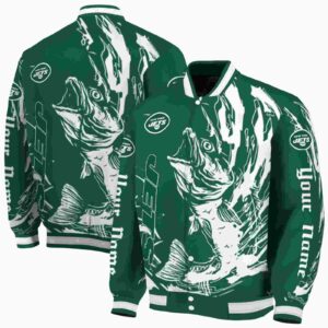 customized new york jets fishing passion green white jacket fashion forward