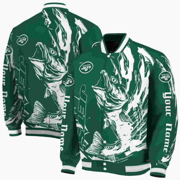 customized new york jets fishing passion green white jacket fashion forward