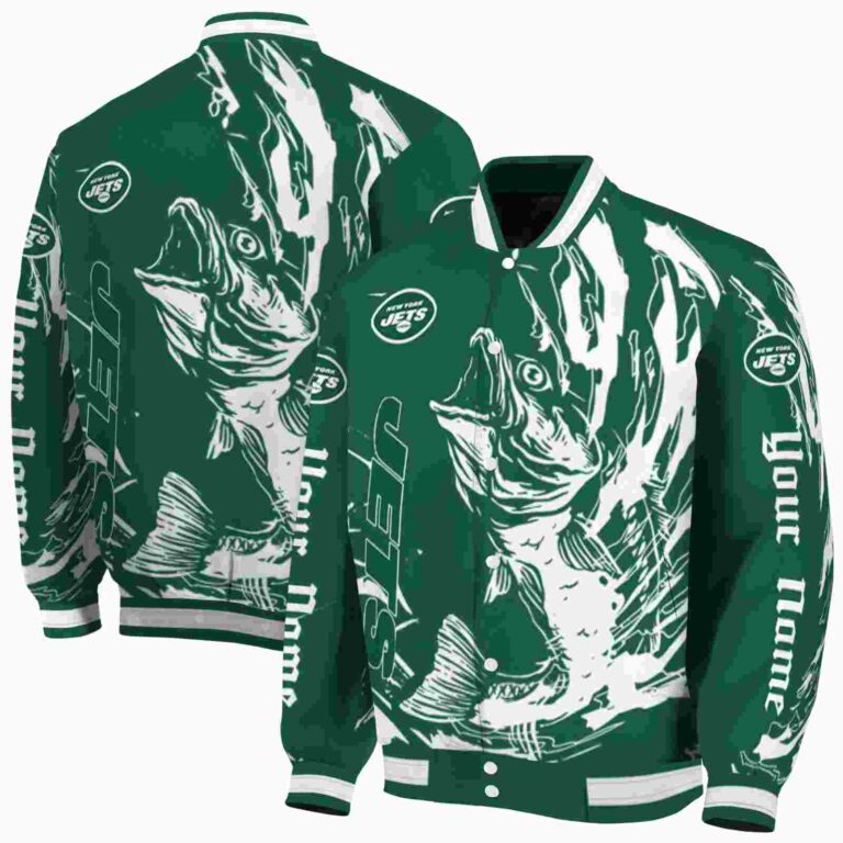 customized new york jets fishing passion green white jacket fashion forward