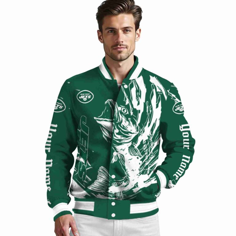 customized new york jets fishing passion green white jacket high quality