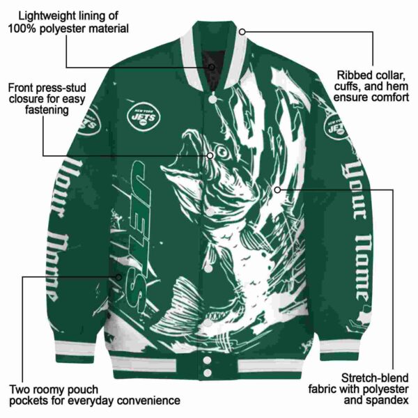 customized new york jets fishing passion green white jacket new arrival