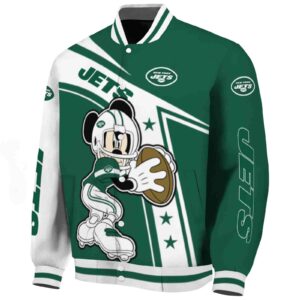 customized new york jets mickey football green white jacket best selling