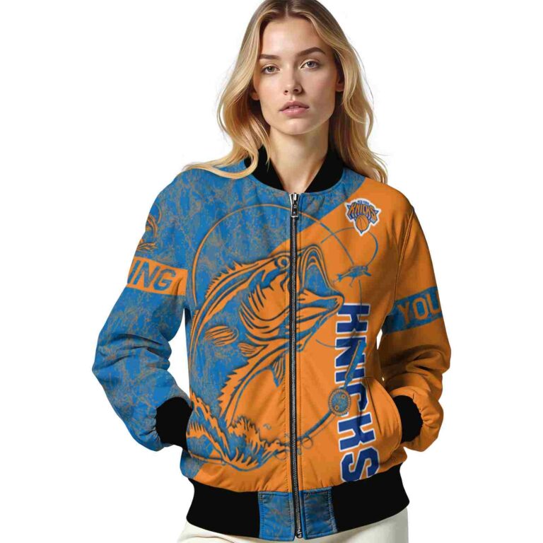 customized new york knicks fishing rod orange jacket latest model