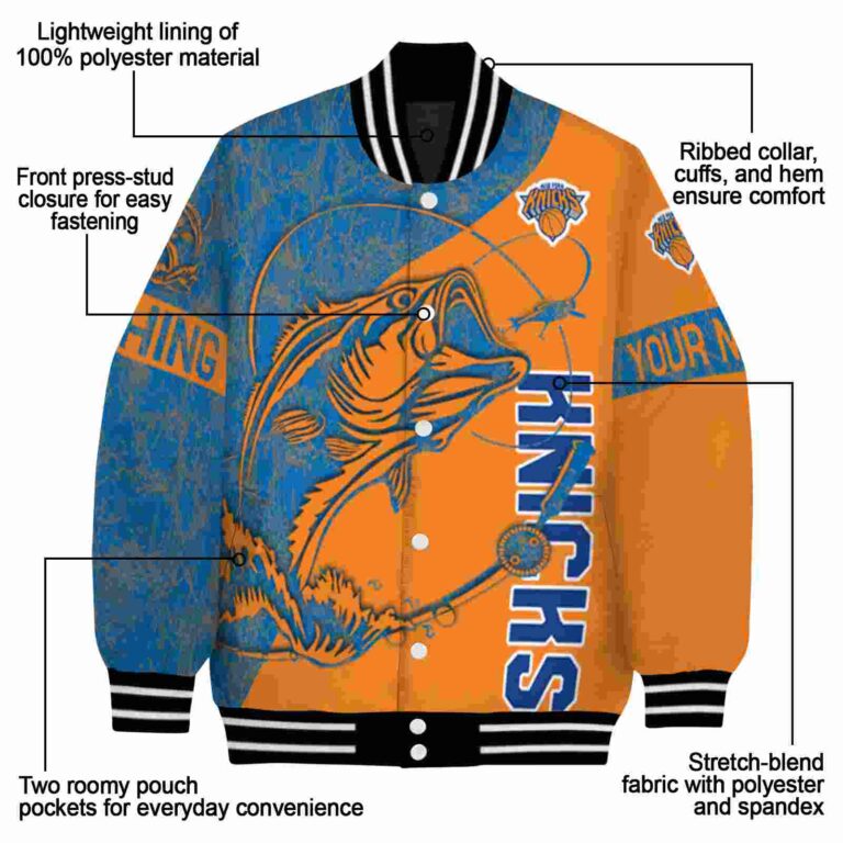 customized new york knicks fishing rod orange jacket new arrival